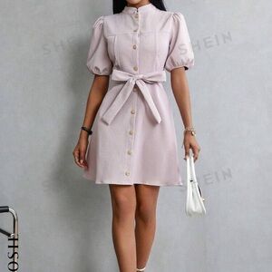 NWT SHEIN Rosie Lilac Puff Sleeve Dress